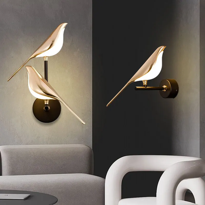 Transform Your Space with the Creative Bird 360° Rotatable LED Wall Lamp - Elegant Indoor Lighting with Touch Control