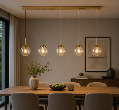 Modern Pendellampa i Glas – 5 Lampor