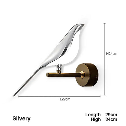 Transform Your Space with the Creative Bird 360° Rotatable LED Wall Lamp - Elegant Indoor Lighting with Touch Control
