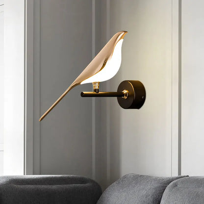 Transform Your Space with the Creative Bird 360° Rotatable LED Wall Lamp - Elegant Indoor Lighting with Touch Control