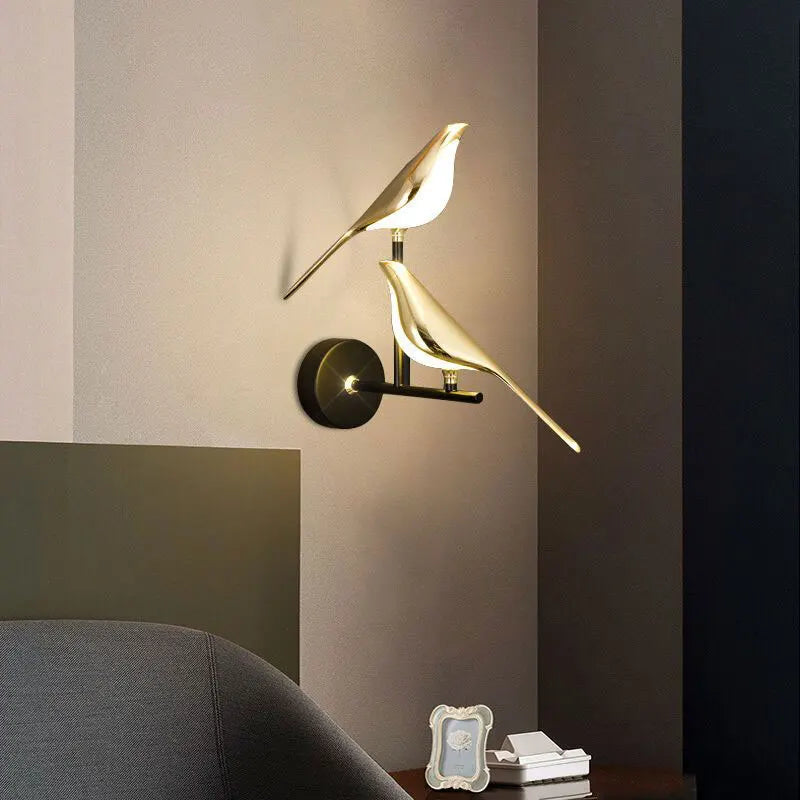 Transform Your Space with the Creative Bird 360° Rotatable LED Wall Lamp - Elegant Indoor Lighting with Touch Control