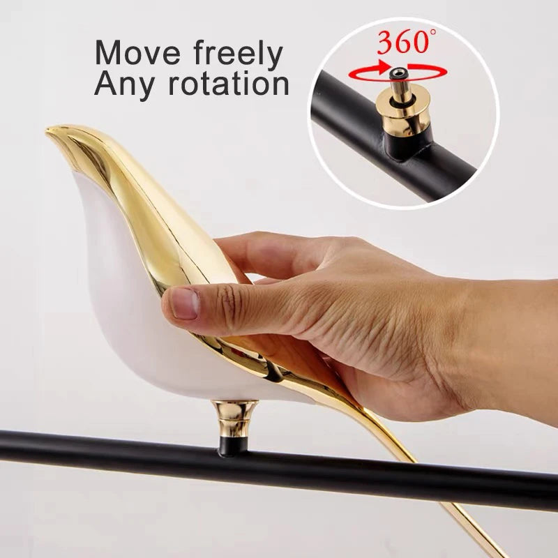 Transform Your Space with the Creative Bird 360° Rotatable LED Wall Lamp - Elegant Indoor Lighting with Touch Control