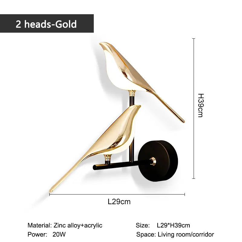 Transform Your Space with the Creative Bird 360° Rotatable LED Wall Lamp - Elegant Indoor Lighting with Touch Control