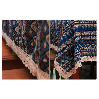Cfen A'S Bohemian Quality Dining Tablecloth Color Soft Cotton Stripe Multi Sizes Lacy Home Kitchen Banquet Table Cover 1 Piece