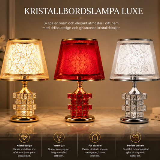 Kristallbordslampa Luxe