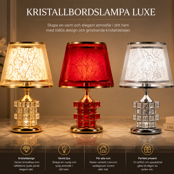 Kristallbordslampa Luxe