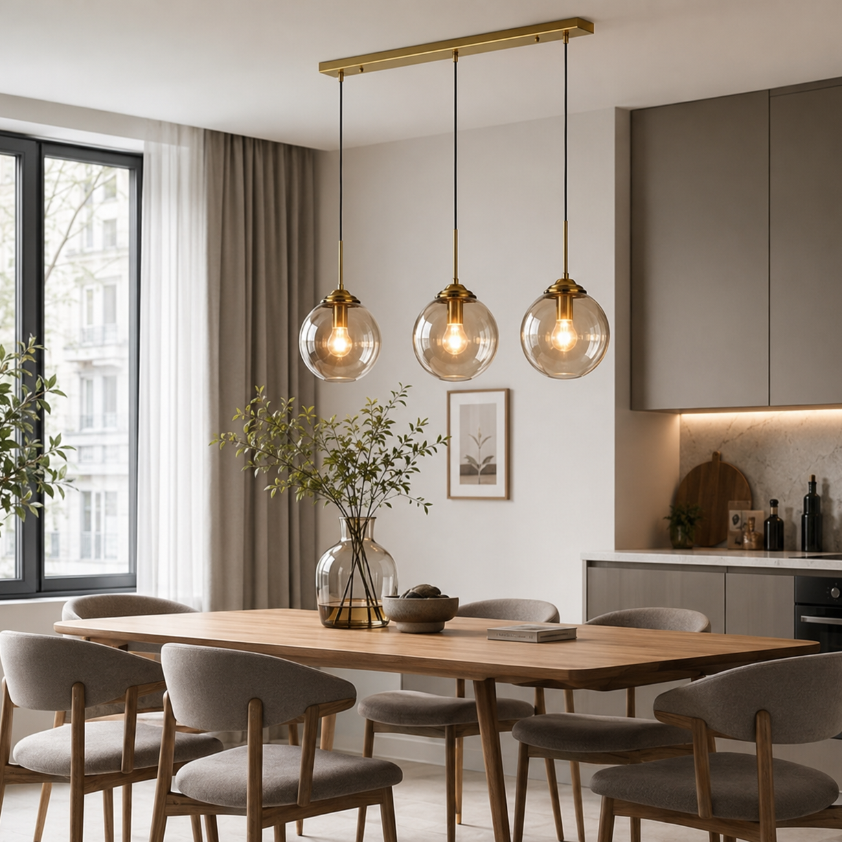 Modern Pendellampa i Glas – 3 Lampor
